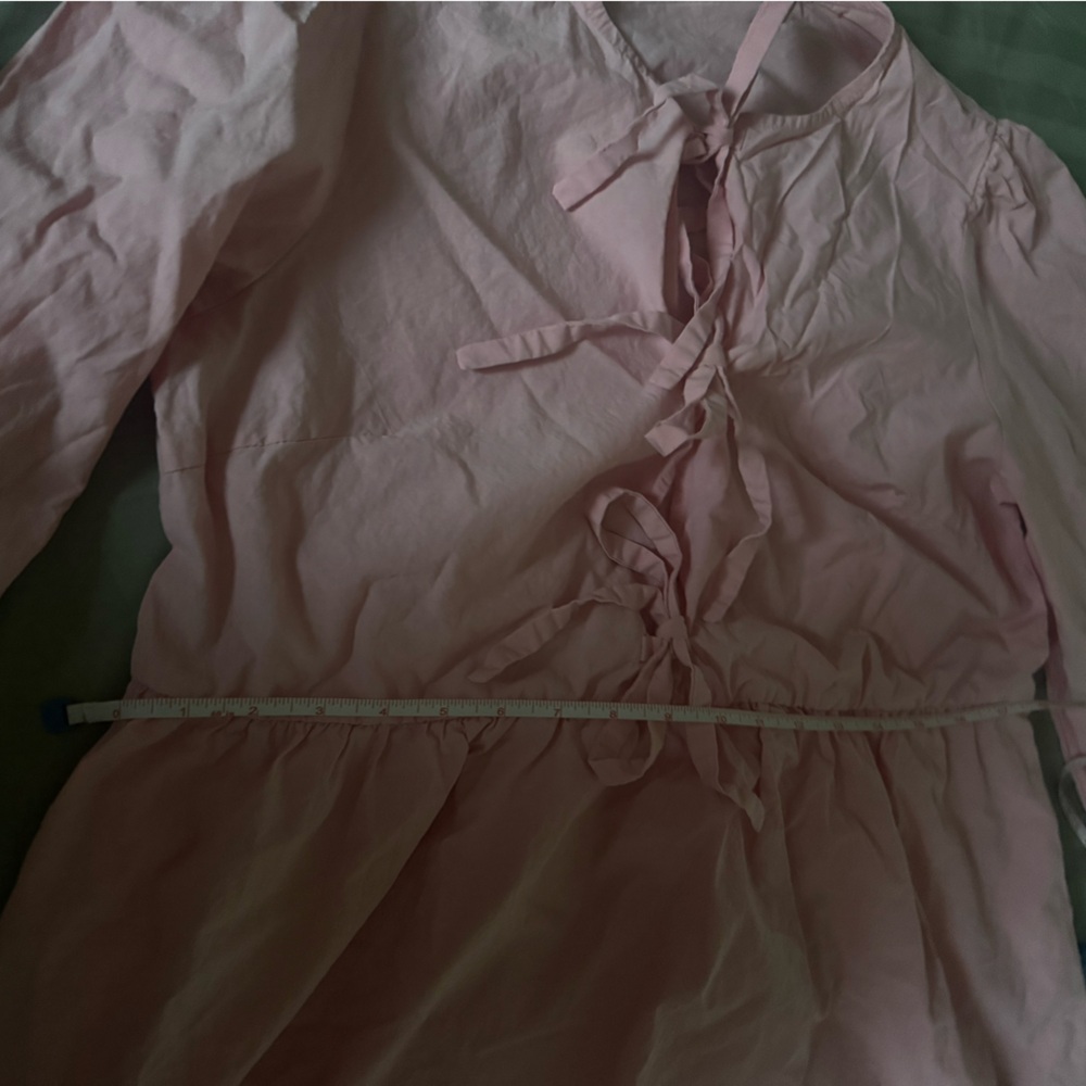 Women’s Pink Tie-Front Babydoll Dress - Picture 10 of 16